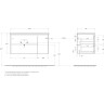 База под раковину подвесная BELBAGNO KRAFT-1000-2C-1A-SO-RGB-L с двумя выкатными ящиками и одной распашной дверцей, левосторонняя, RovereGalifaxBianco, 1000x460x500