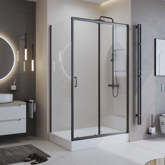 Душевой уголок BELBAGNO UNO-195-AH-1-130/70-C-NERO